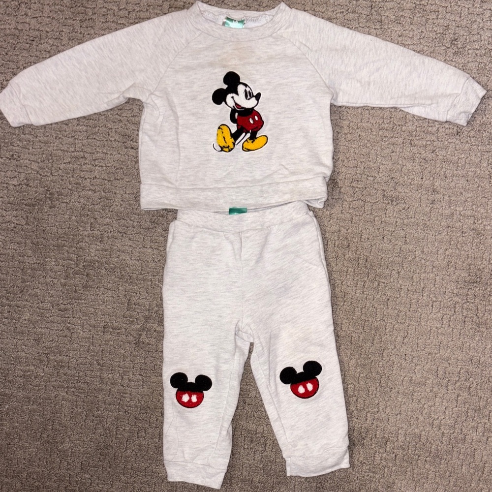 Gray Mickey Mouse Toddler Outfit